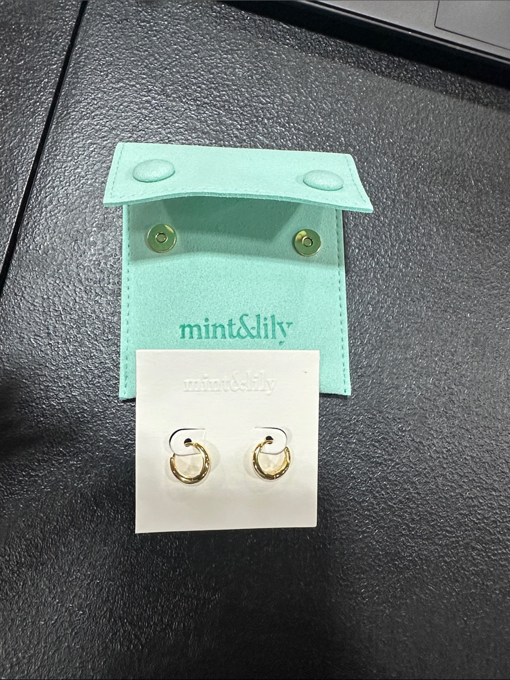 mint&lily Gold Mini Hoop Earrings - Classic Small Huggie Hoops